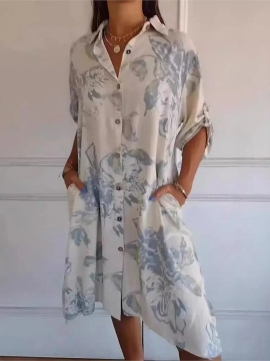 Robe Élégante en Coton et Lin