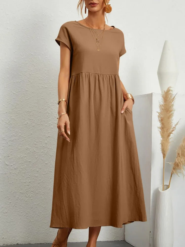 Makollos™ Camélia – Robe Confortable qui Sublime la Silhouette et Cache le Ventre