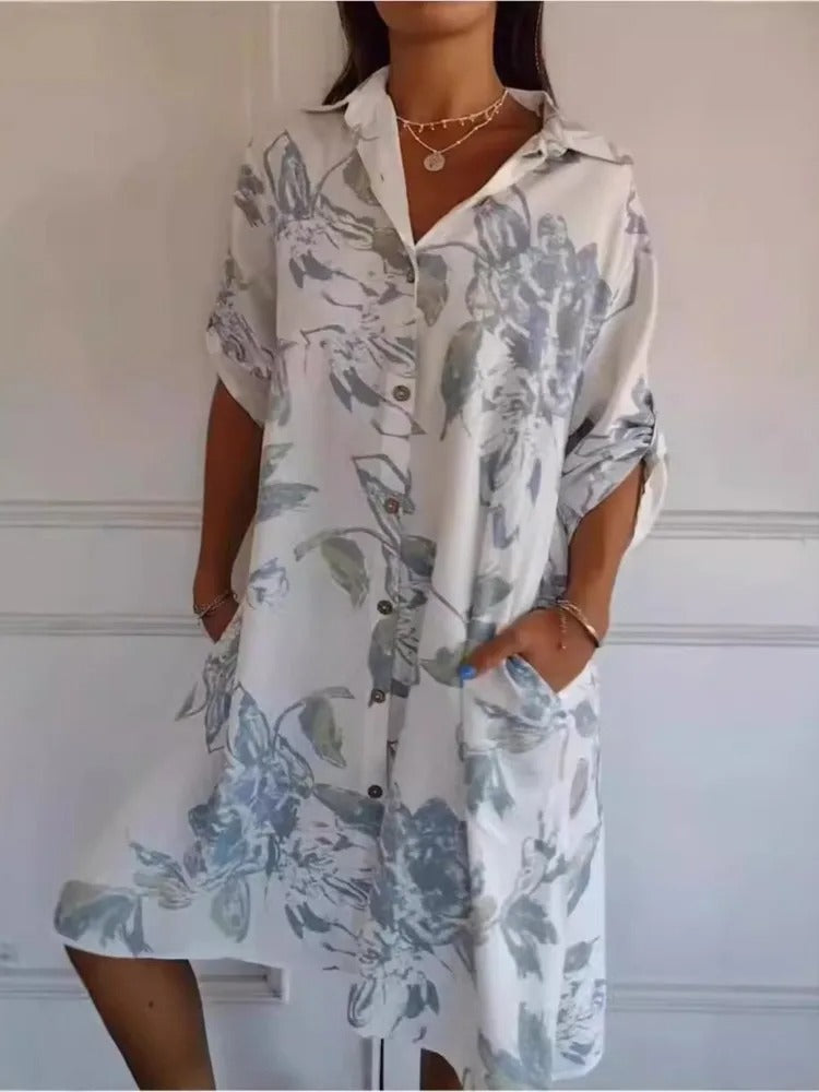 Robe Élégante en Coton et Lin