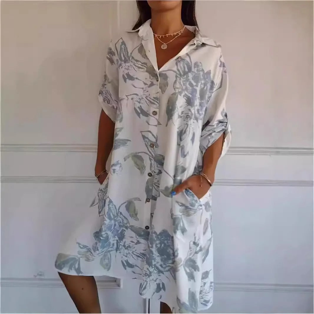 Robe Élégante en Coton et Lin